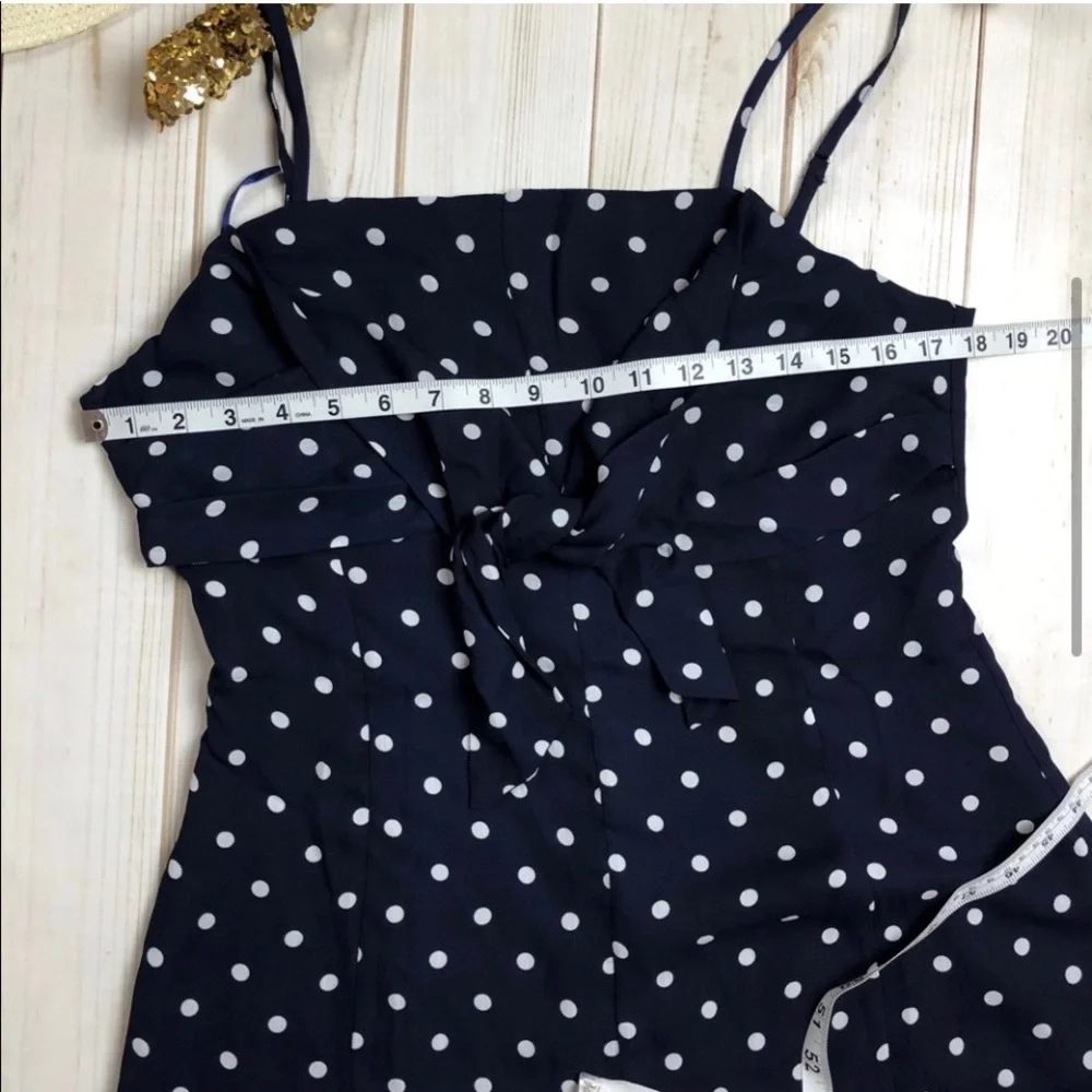 🐣NewList🆕 Polka Dot Romper in Navy Blue - Picture 4 of 6